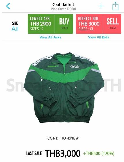 เสื้อแจ็คเก็ตแกร็บ(Grab) รุ่นแรก V.1 Size M ของเก่าเก็บปี 2022 เลิกผลิตแล้ว รูปที่ 8