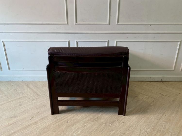 ชุดโซฟา 3+2+1 โครงไม้หวาย เบาะหนัง สีน้ำตาลเข้ม รูปที่ 7