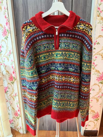 Sweater Polo Zara Red Green
