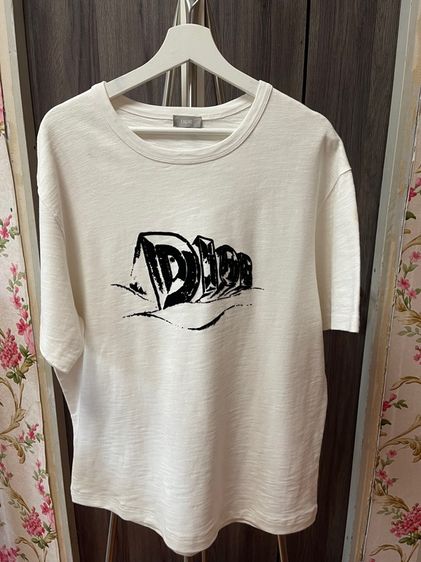 ขาว แขนสั้น เสื้อทีเชิ้ต อื่นๆ T Shirt Dior Logo White