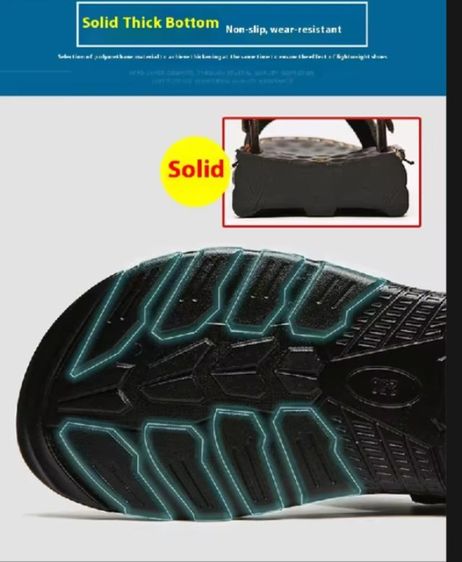 รองเท้าแตะที่มีความโดดเด่นกันน้ำกันลื่นรองเท้าหนังรัดส้นแบบลำลองสำหรับผู้ชาย ขนาด 38-45 รูปที่ 5