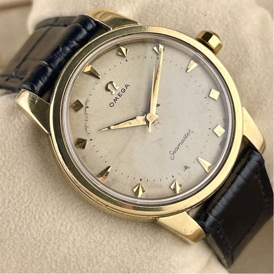 ทอง Rare Omega Seamaster Original Dial Manual Winding Gold Cap Jumbo Size
