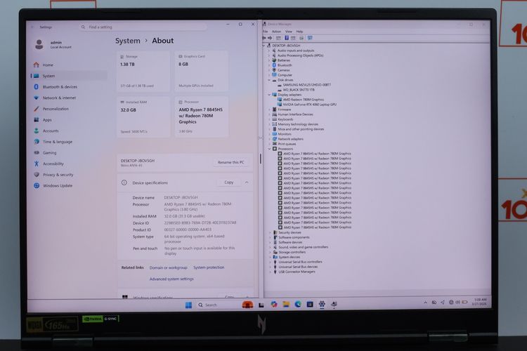 ACER Nitro 16 Ryzen 7 8845HS-RX4060 RAM32-SSD512+1TB รูปที่ 3