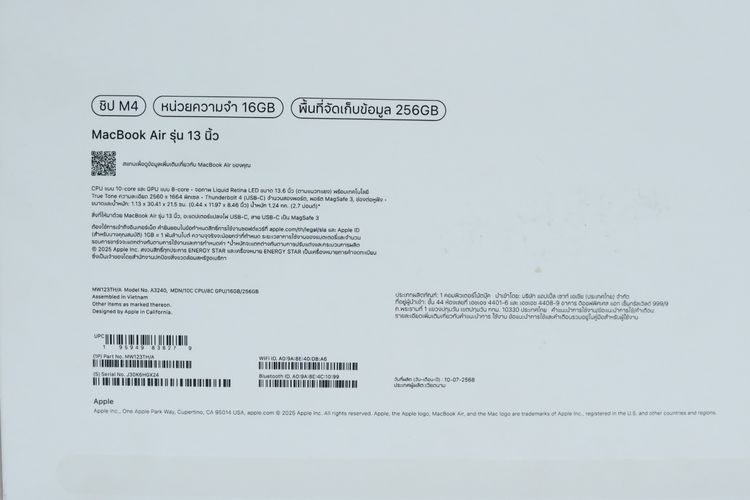 Macbook Air M4 13” 16-256GB รูปที่ 13