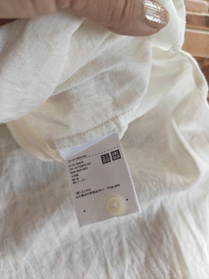 เดรสเชิ้ตแขนกุดผ้าลินินสีขาว  Uniqlo  รูปที่ 3
