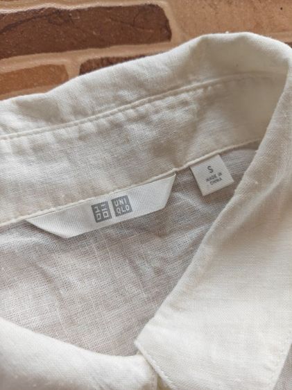 เดรสเชิ้ตแขนกุดผ้าลินินสีขาว  Uniqlo  รูปที่ 4