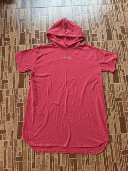 แดง XL โอเวอร์เชิ้ต อื่นๆ เสื้อเดรสฮู้ดแขนสั้น (Short Sleeve Hoodie Dress) Converse 