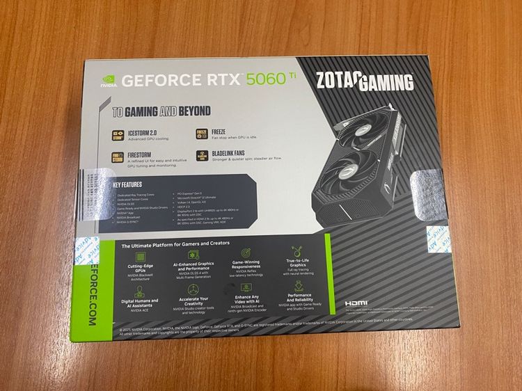 ของใหม่ยังไม่แกะกล่อง การ์ดจอ RTX 5060TI 8GB ประกัน advice, svoa 3ปี รูปที่ 2