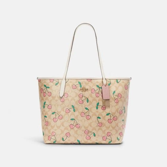 COACH CITY TOTE CHERRY รูปที่ 7