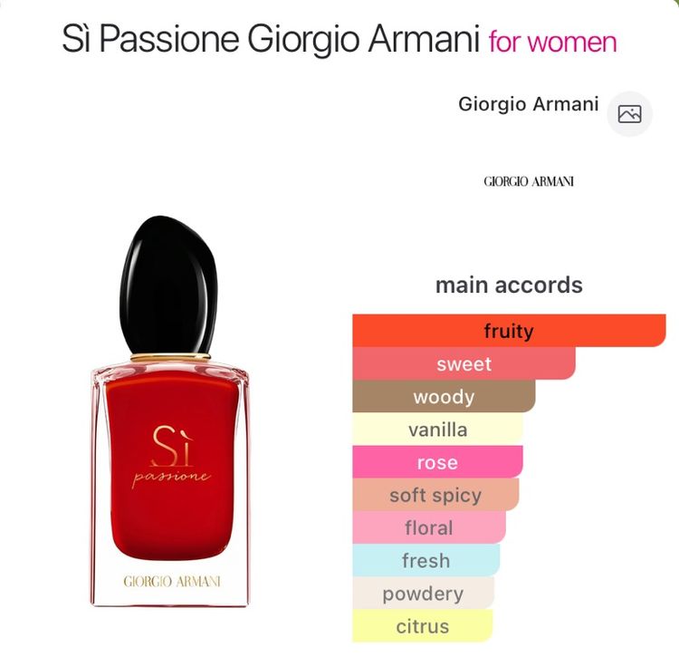Giorgio Armani Sì Passione EDP 50ml  No box น้ำหอมแบรนด์แท้ ส่งฟรี รูปที่ 2