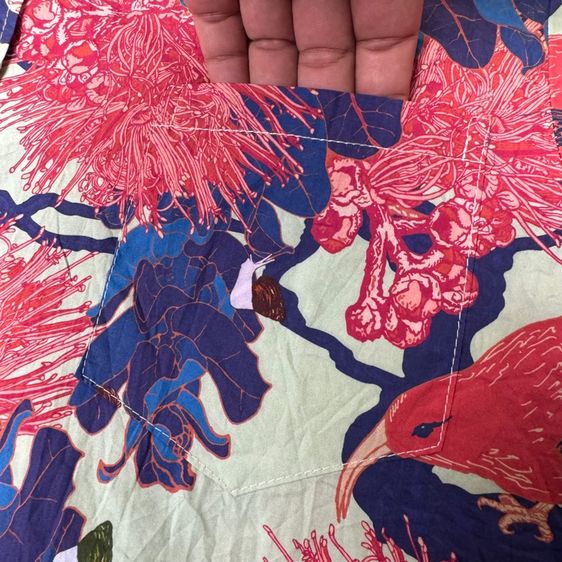 เสื้อฮาวายลายดอก​ David Shepard Hawaii ผ้าต่อลาย Size XL รูปที่ 7