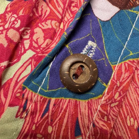 เสื้อฮาวายลายดอก​ David Shepard Hawaii ผ้าต่อลาย Size XL รูปที่ 4