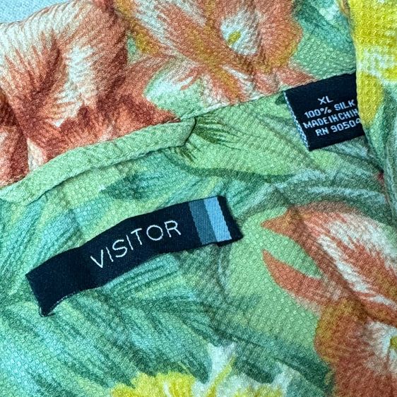 เสื้อฮาวายลายดอก​ Visitor ผ้า Silk Size XL รูปที่ 7