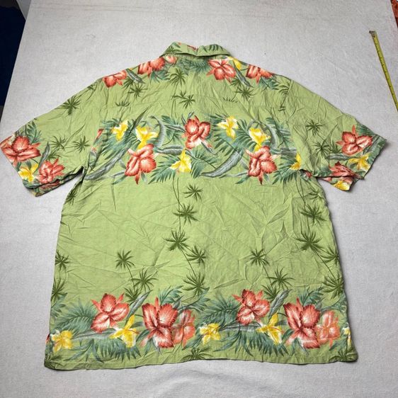 เสื้อฮาวายลายดอก​ Visitor ผ้า Silk Size XL รูปที่ 8