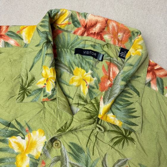 เสื้อฮาวายลายดอก​ Visitor ผ้า Silk Size XL รูปที่ 5