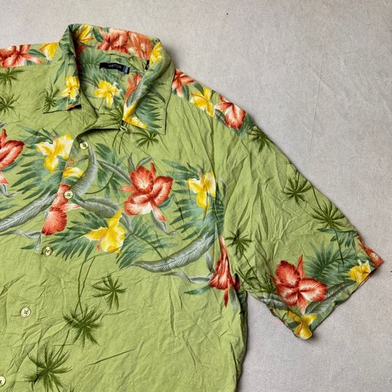 เสื้อฮาวายลายดอก​ Visitor ผ้า Silk Size XL รูปที่ 2