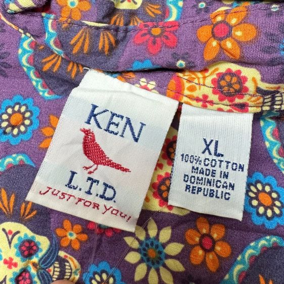 เสื้อฮาวายลายดอก​ KEN LTD ผ้า Cotton Size XL รูปที่ 3