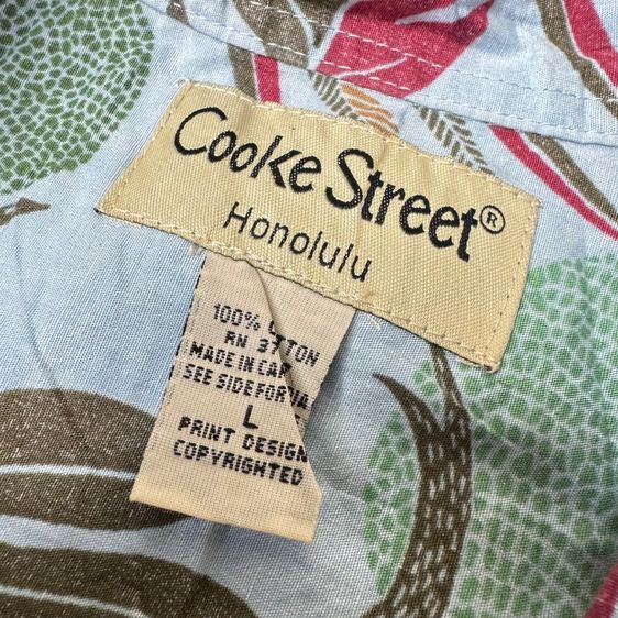 เสื้อฮาวายลายดอก​ Cooke Street ผ้าต่อลาย Size L รูปที่ 3