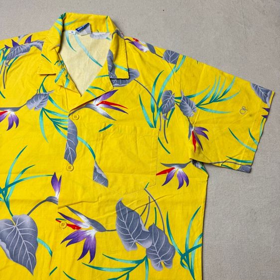 เสื้อฮาวายลายดอก​ OP Ocean Pacific 90s Size M รูปที่ 4