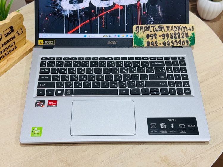 ขAcer Ryzen5 Series7 Radeon Graphic ,Ram 8G , M.2 Pcle 512G จอ15.6" Full HD รูปที่ 3