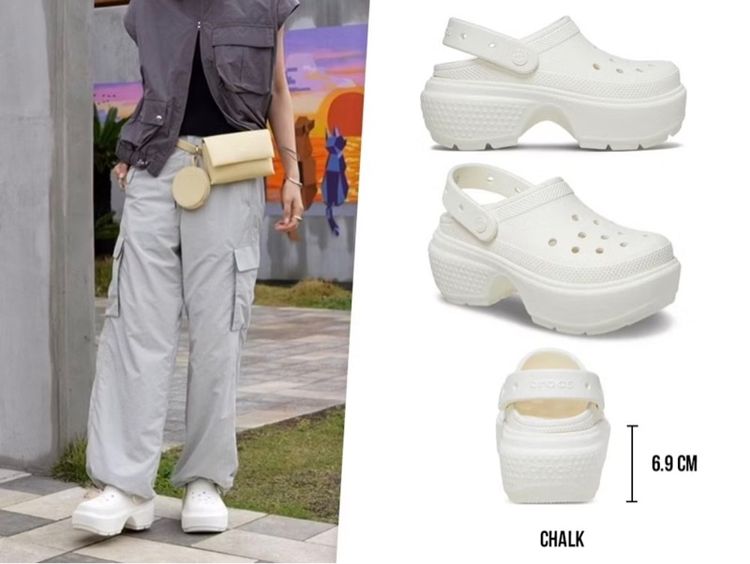 Crocs รุ่น stomp clog สีขาว ของแท้ ไซส์38-39 สภาพใหม่ รูปที่ 2