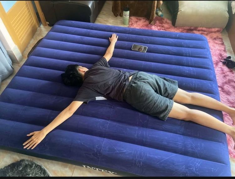 Intexของแท้100 6ฟุต เนื้อผ้าหนา ที่นอนเป่าลม 183 x 203 x 25 ซม.เก็บปลายทาง