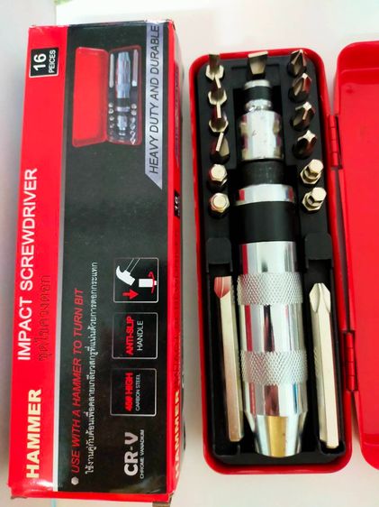 คายน็อตขันน็อตแน่น ใช้ไขควงกระแทกพร้อมดอกไขควง16ชิ้น เกรดเหล็กCRVแท้ รูปที่ 11