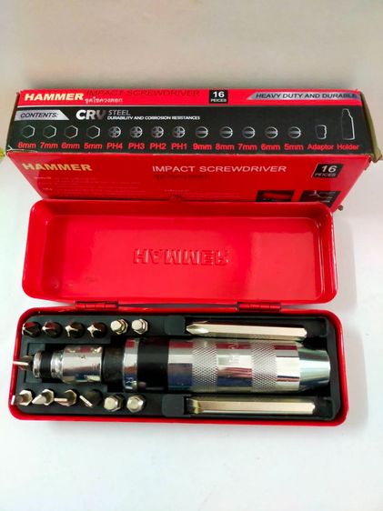 คายน็อตขันน็อตแน่น ใช้ไขควงกระแทกพร้อมดอกไขควง16ชิ้น เกรดเหล็กCRVแท้ รูปที่ 8