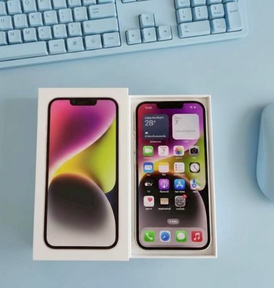 iphone 14 สีขาวมือ2สวยครบกล่อง