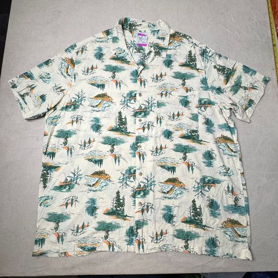 เสื้อฮาวายลายดอก​ Croft Barrow ผ้า Rayon Oeko Tex Size XXL
