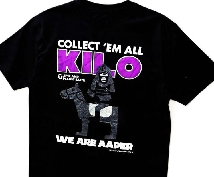AAPE by A Bathing Ape – AAPER Kilo Basic One Point T-Shirt AAPER Graphic Kilo รูปที่ 7