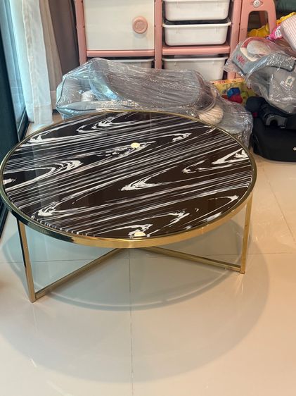 อื่นๆ ดำ โต๊ะกลางกระจก 80x80x35 cm