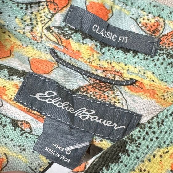 เสื้อฮาวายลายดอก​ Eddie Bauer ผ้าต่อลาย Size S รูปที่ 7