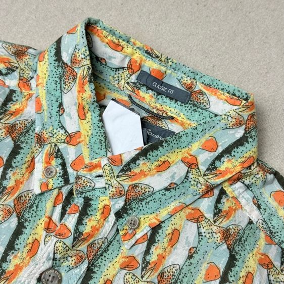 เสื้อฮาวายลายดอก​ Eddie Bauer ผ้าต่อลาย Size S รูปที่ 4