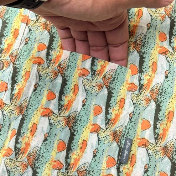 เสื้อฮาวายลายดอก​ Eddie Bauer ผ้าต่อลาย Size S รูปที่ 5