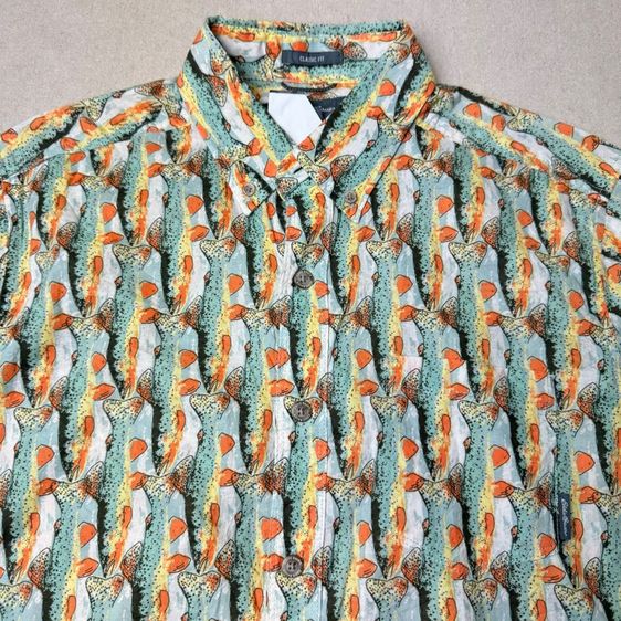 เสื้อฮาวายลายดอก​ Eddie Bauer ผ้าต่อลาย Size S รูปที่ 3