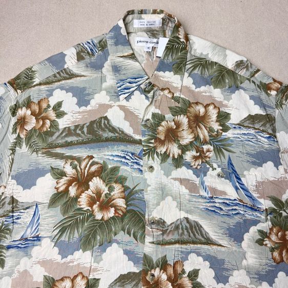 เสื้อฮาวายลายดอก​ Pierre Cardin ผ้า Rayon Size M รูปที่ 3