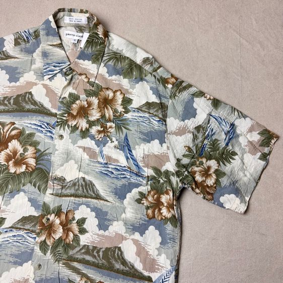 เสื้อฮาวายลายดอก​ Pierre Cardin ผ้า Rayon Size M รูปที่ 2