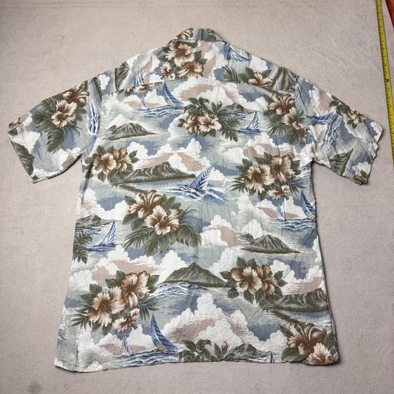 เสื้อฮาวายลายดอก​ Pierre Cardin ผ้า Rayon Size M รูปที่ 8