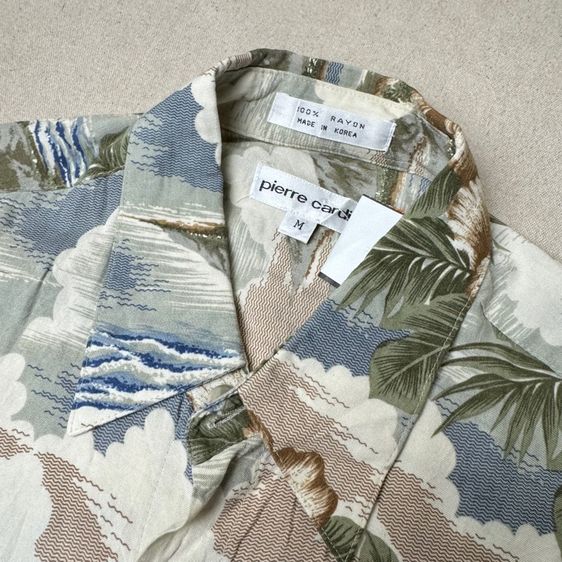 เสื้อฮาวายลายดอก​ Pierre Cardin ผ้า Rayon Size M รูปที่ 4