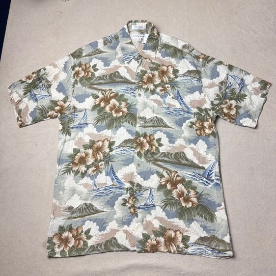 เสื้อฮาวายลายดอก​ Pierre Cardin ผ้า Rayon Size M