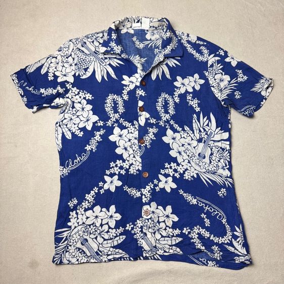 เสื้อฮาวายลายดอก 80s​ OP Ocean Pacific Size S