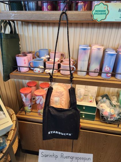 STARBUCKS 2-Way Foldable Bag-Black กระเป๋าอเนกประสงค์พับได้ 2 ฟังก์ชัน (สีดำ) รูปที่ 3