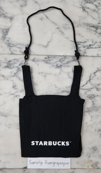 STARBUCKS 2-Way Foldable Bag-Black กระเป๋าอเนกประสงค์พับได้ 2 ฟังก์ชัน (สีดำ) รูปที่ 12