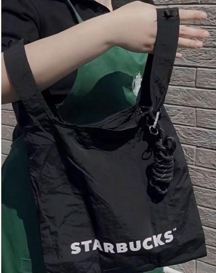 ไนล่อน STARBUCKS 2-Way Foldable Bag-Black กระเป๋าอเนกประสงค์พับได้ 2 ฟังก์ชัน (สีดำ)