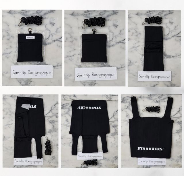 STARBUCKS 2-Way Foldable Bag-Black กระเป๋าอเนกประสงค์พับได้ 2 ฟังก์ชัน (สีดำ) รูปที่ 16