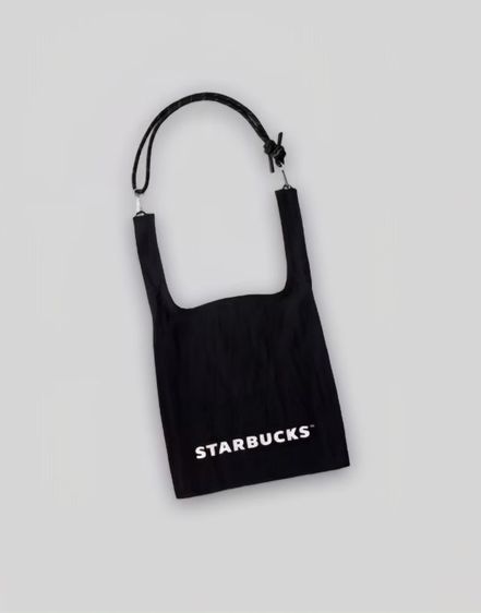 STARBUCKS 2-Way Foldable Bag-Black กระเป๋าอเนกประสงค์พับได้ 2 ฟังก์ชัน (สีดำ) รูปที่ 18