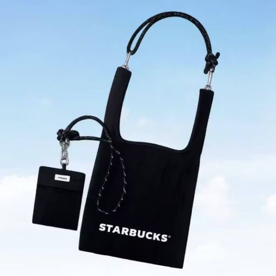 STARBUCKS 2-Way Foldable Bag-Black กระเป๋าอเนกประสงค์พับได้ 2 ฟังก์ชัน (สีดำ) รูปที่ 2