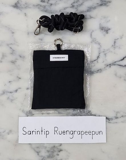 STARBUCKS 2-Way Foldable Bag-Black กระเป๋าอเนกประสงค์พับได้ 2 ฟังก์ชัน (สีดำ) รูปที่ 6