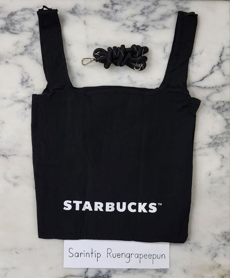 STARBUCKS 2-Way Foldable Bag-Black กระเป๋าอเนกประสงค์พับได้ 2 ฟังก์ชัน (สีดำ) รูปที่ 11